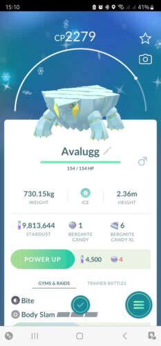 Shiny Avalugg ( Bergmite Evolution ) Pokemon Trade Go | eBay