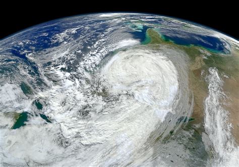 Satellite view of Hurricane Sandy along the East Coast of the United ...