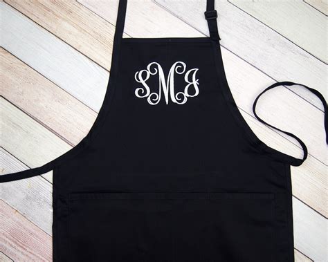 Monogram Apron Custom Embroidered Apron Personalized Cooking - Etsy