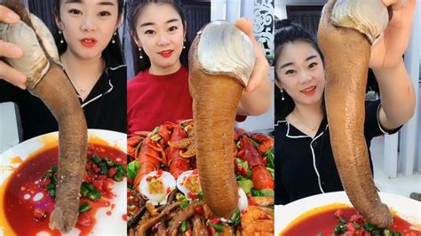 Chinese Girl Eat Geoduck Mukbang Delicious Seafood #21 | Mukbang ...