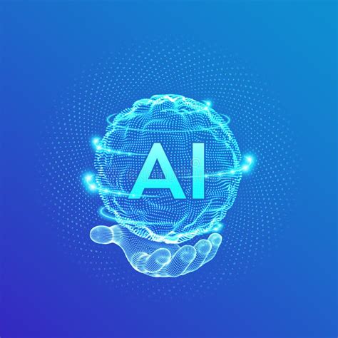 AI. Artificial Intelligence Logo in Hand. Artificial Intelligence and Machine Learning Concept ...