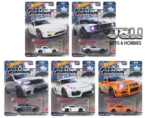 Hot Wheels Fast & Furious Premium 2023 HNW46-956A Set of 5 Cars 1/64 ...