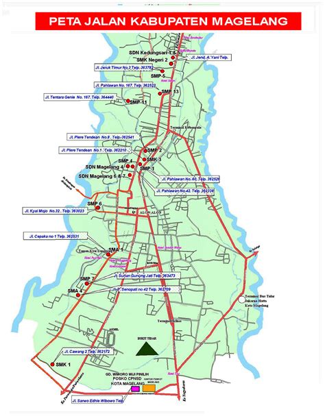 Gambar Peta Kabupaten Magelang Lengkap 21 Kecamatan, Jawa Tengah | Web ...