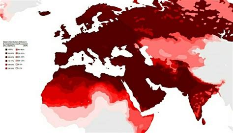 Distribution of West Eurasian/Caucasoid DNA in the old world : r/MapPorn