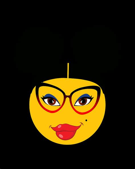 Nerd Emoji Girl With Hair Puffs And Glasses Graphic Design Digital Art ...