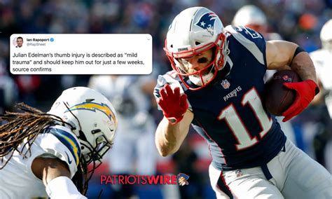 Julian Edelman injury: Thumb issue will keep Patriots WR out 3 weeks