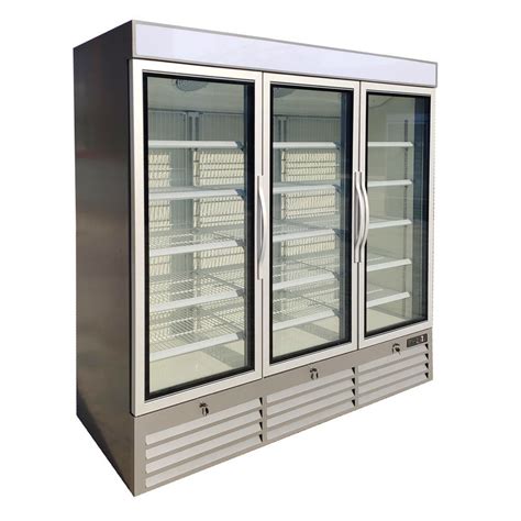 White / Black 3 Glass Door Commercial Refrigerator Freezer With Large ...