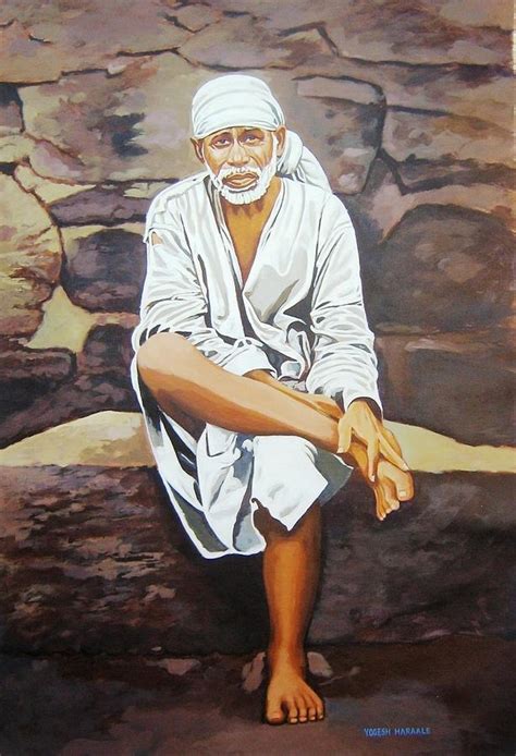 Sai Baba Sitting In Dwarkamai Shirdi Painting by Yogesh Haraale