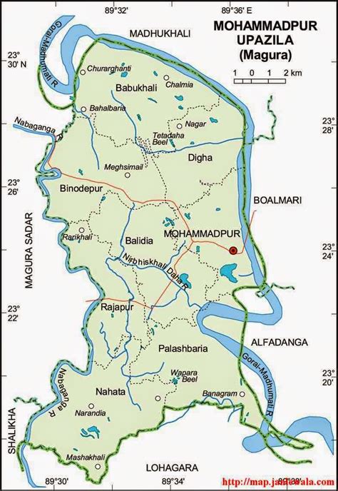 Mohammadpur Upazila Map, Magura District, Bangladesh