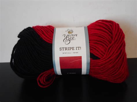 Stripe It - Red/Black, Yarn Bee Yarn | Yarn bee, Yarn, Black and red