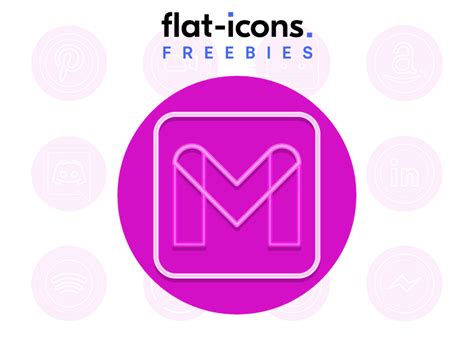 Neon Pink Gmail Icon - Free - Flat Icons