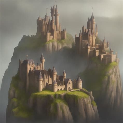 Premium AI Image | A castle mystical environment inked lines and ...