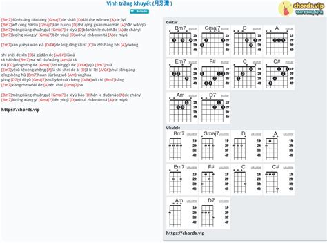 Chord: Vịnh trăng khuyết (月牙灣 ) - tab, song lyric, sheet, guitar, ukulele | chords.vip