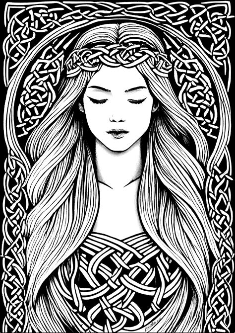Sleeping Irish woman - Art Adult Coloring Pages