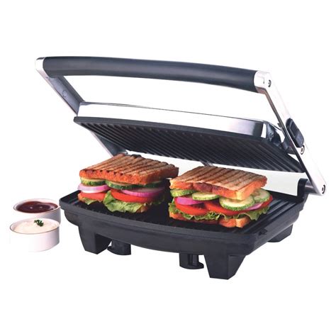 Borosil Jumbo Grill 1000 Watt Sandwich Maker, 2 Slice Automatic Grill ...