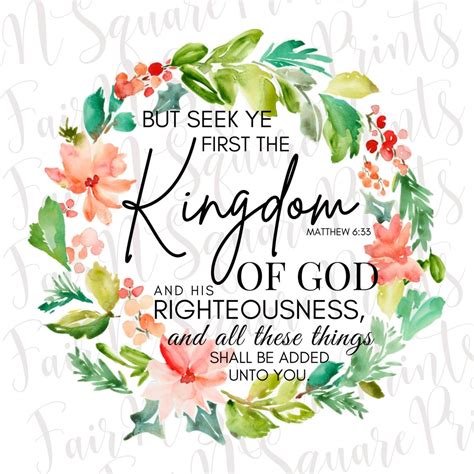 KJV but Seek Ye First Kingdom of God Matthew 6:33 Png File for Sublimation/christians ...