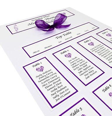 Personalised A3 Wedding Table Plan / seating plan- lots of colours ...