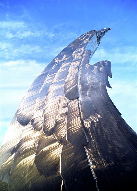 Silver Eagle Sculpture Photograph by Stephen Tulcus - Pixels