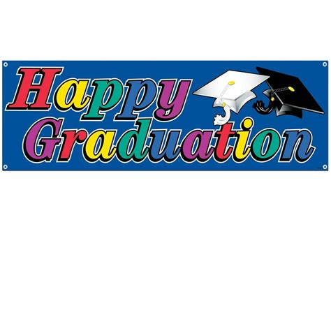 Club Pack of 12 Vibrantly-Colored Outdoor Happy Graduation Banner ...