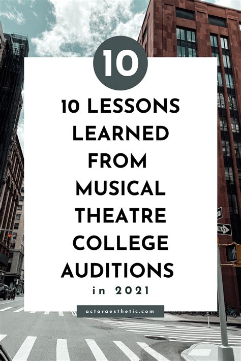 10 Lessons I Learned From Musical Theatre College Auditions in 2021 ...