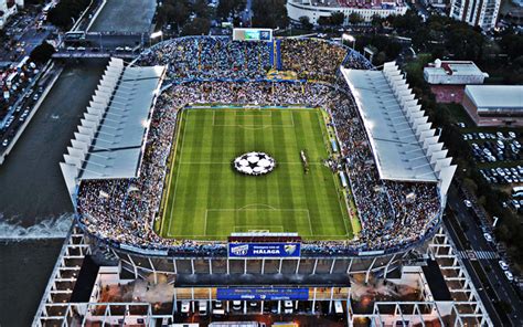 Download wallpapers La Rosaleda Stadium, Estadio La Rosaleda, Malaga CF stadium, Malaga, Spain ...