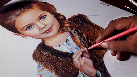 A child portrait -- Colored pencil drawing timelapse. - YouTube