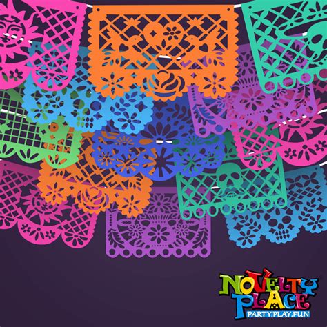 15 Ft Long 9 Pcs Mexicano Fiesta Papel Picado - Made of Thick Felt – Novelty Place