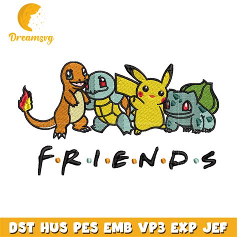 Friends Pokemon embroidery design – DreamSVG Store