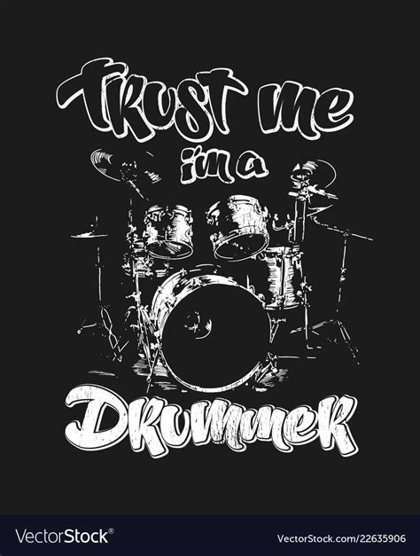 Graphics for apparel drums t-shirt design Vector Image