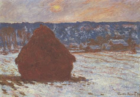 Monet, Claude - Haystacks, snow, overcast sky-12 Inch BY 18 Inch ...