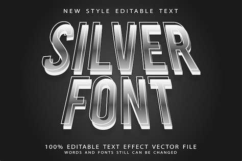 Premium Vector | Silver font editable text effect emboss modern style