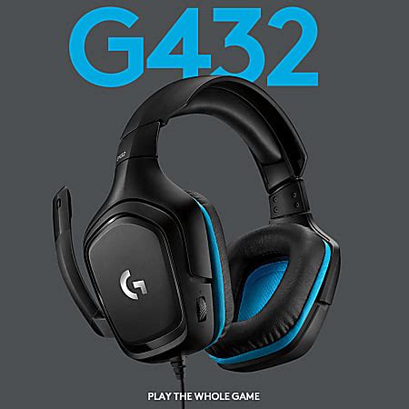 Logitech G432 7.1 Surround Sound Over The Ear Wired Gaming Headset Black 981 000769 - Office Depot