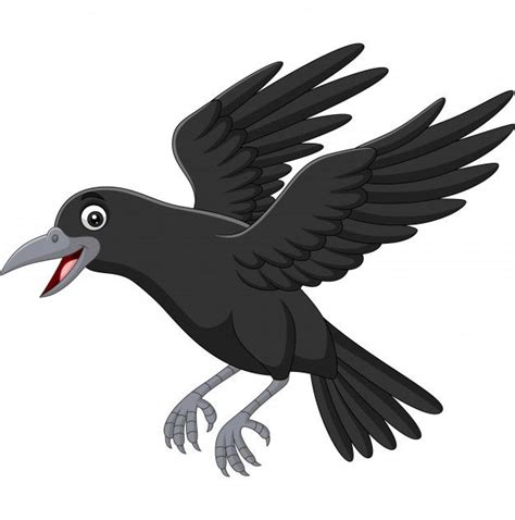 a black bird with its wings spread out and it's mouth open, on a white