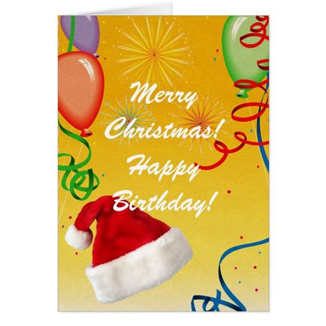 Merry Christmas Happy Birthday Card | Zazzle