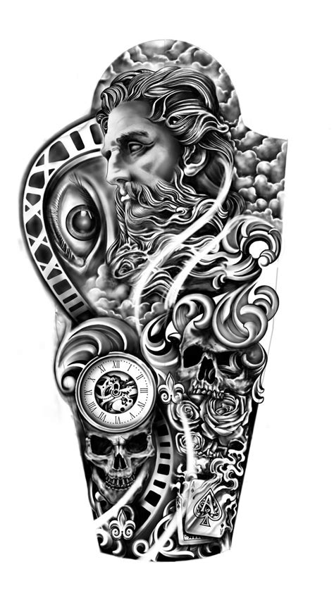 Greek God Zeus Full sleeve tattoo by michaelcustomdesigns-103275 - Designhill | Full sleeve ...