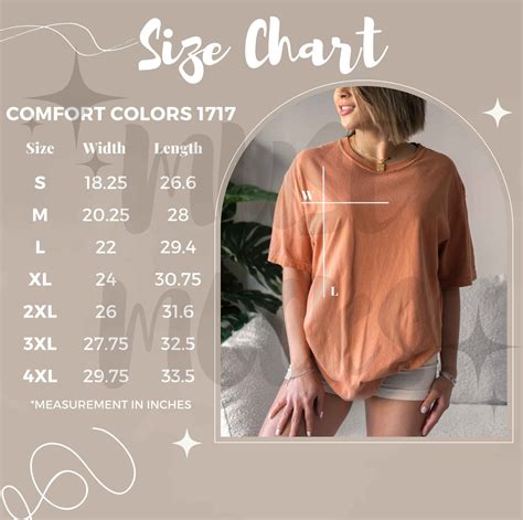 Comfort Colors 1717 Size Chart Comfort Colors Size Chart 1717 Size ...