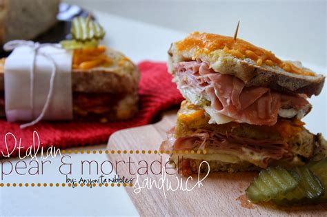 Anyonita Nibbles | Gluten-Free Recipes : Italian Pear & Mortadella Oven Sandwiches