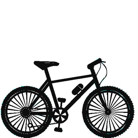 a black and white silhouette of a bicycle