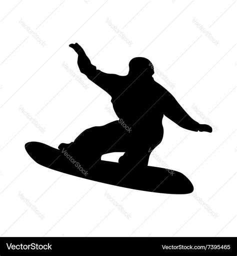 Snowboarder black silhouette Royalty Free Vector Image