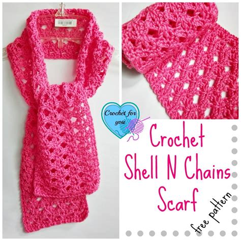 Crochet Shell N Chains Scarf | FaveCrafts.com