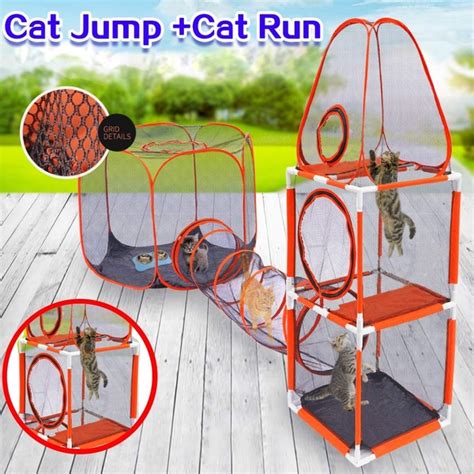 3 in 1 Compound Cat Houses & Condos,Indoor & Outdoor Pet Play House - 3 ...