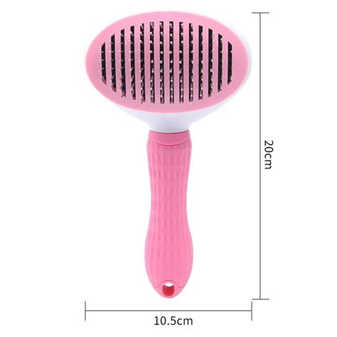 Pet Dog Hair Removal Comb Stainless Steel Needle Self-cleaning Shedding Brush Pet Cleaning ...