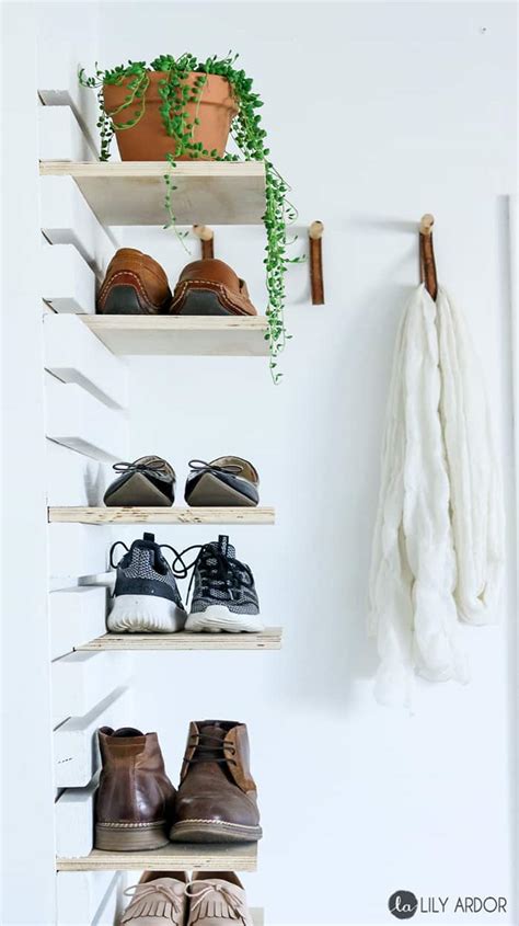 Shoe Shelf Wall Mounted / Double Layer Shoe Rack Storage Organizer Wall ...