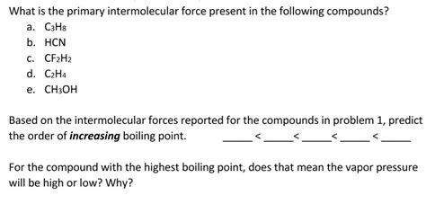 What Intermolecular Forces Are Present in C3h8