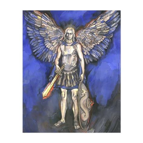 Archangel Michael with Open Wings Illustrations Art Print/Poster - Bed ...