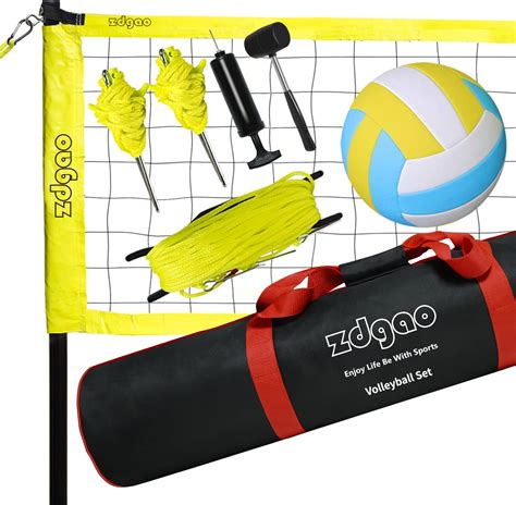 Buy Outdoor Portable Volleyball Net System - Adjustable Height Poles ...