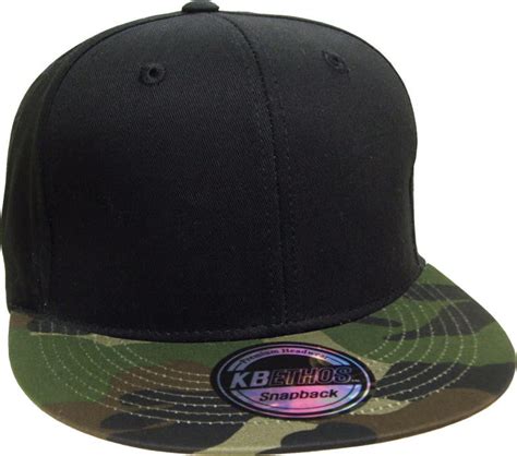 Black/ Camo Snapback Hat - Bulk-Caps Wholesale Headwear