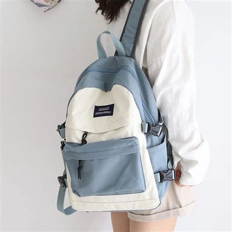 Twin Color School Backpack | Women backpack fashion, Stylish school ...