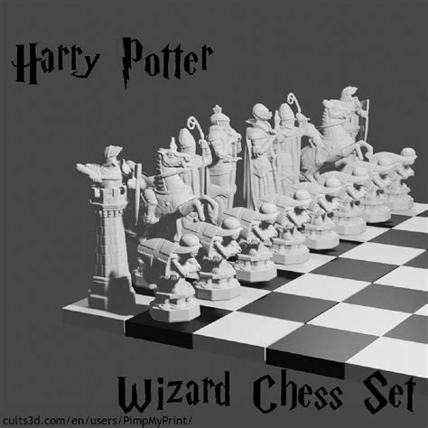 Imprimir STL Tabuleiro de xadrez para Harry Potter Wizard Chess Set Modelo 3D - 5167839