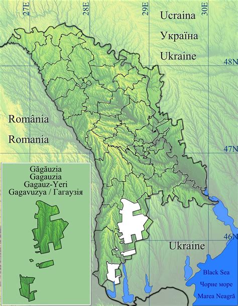 Map of the Autonomous Territorial Unit of Gagauzia, home of the Turkic ...